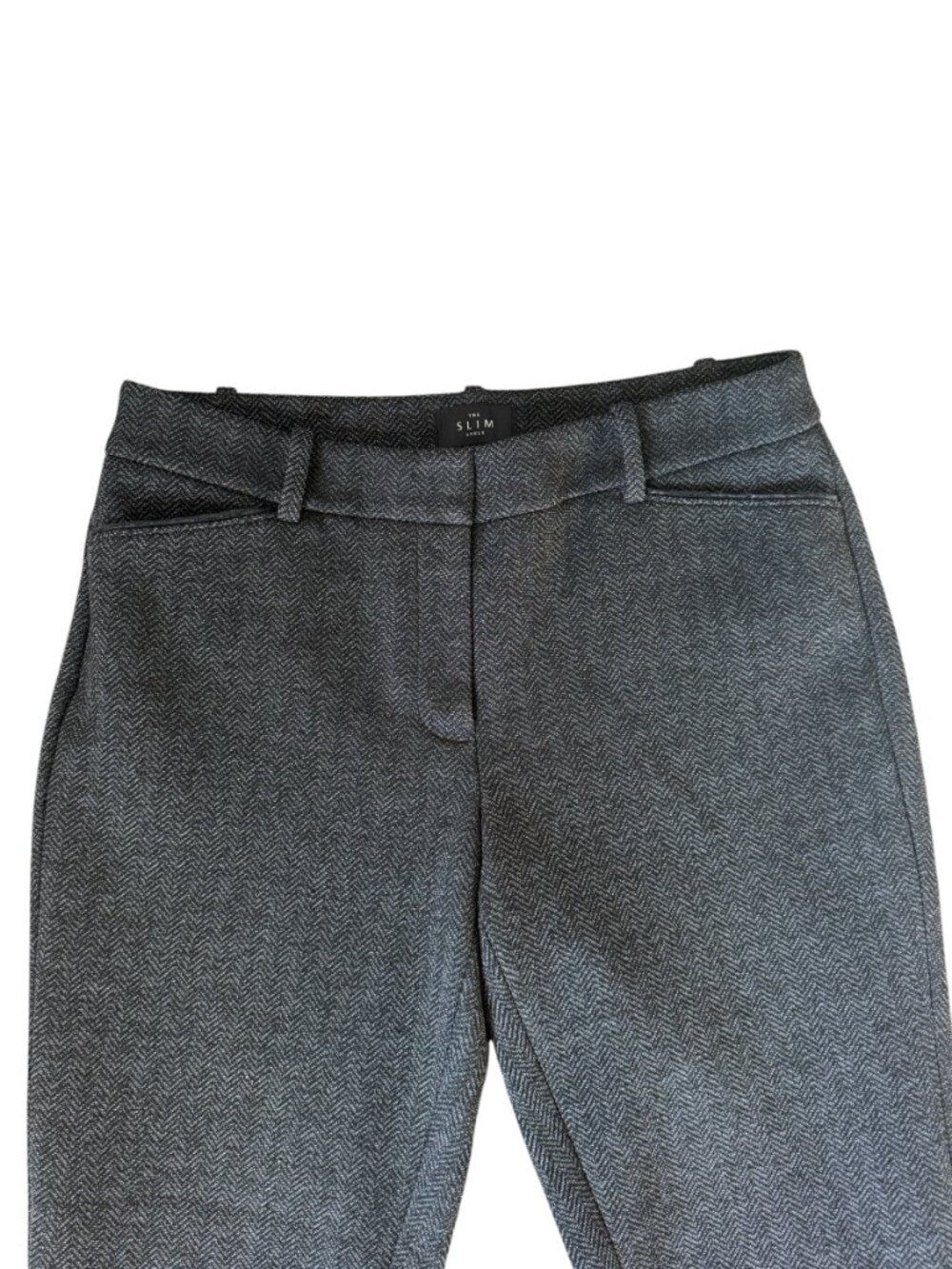 WHBM tweed slim ankle black herringbone pants with pockets women's size 4 - Picture 3 of 12